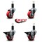 Service Caster 3'' Red Poly Wheel Swivel 1-1/4'' Expanding Stem Caster Set 2 Brakes, 4PK SCC-EX20S314-PPUB-RED-2-PLB-2-114 - alternate 4